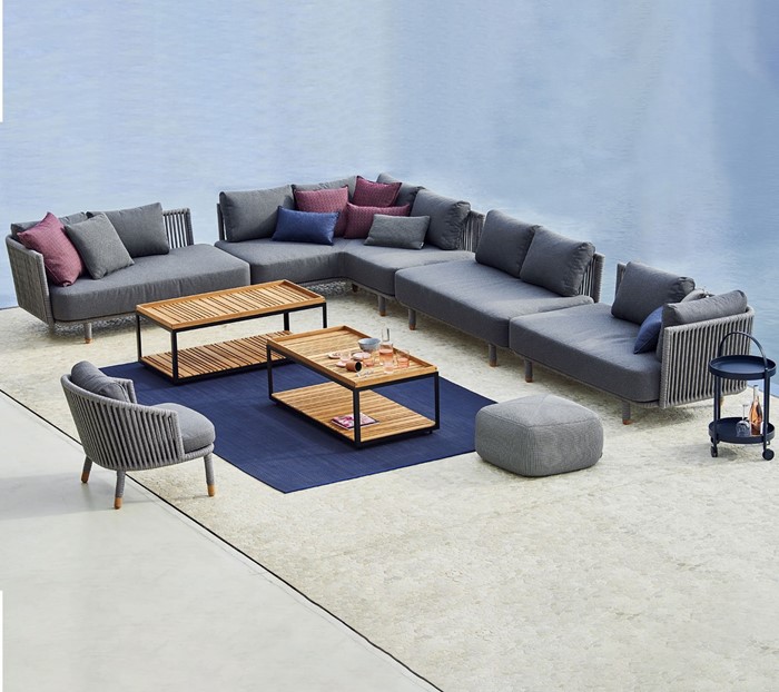 Picture of Moments 2-seater sofa module, incl. Grey cushion set, Cane-line AirTouch