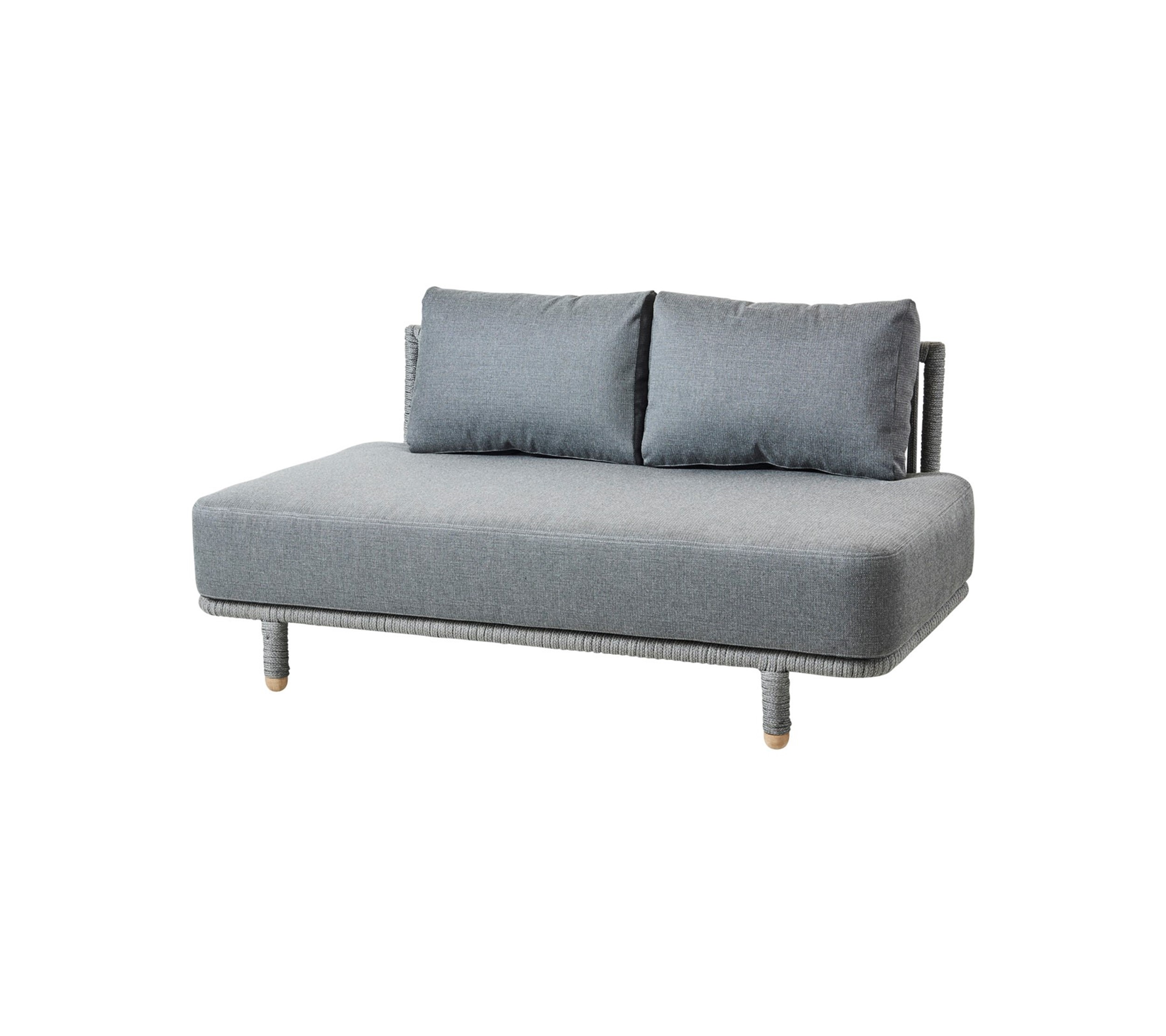 Picture of Moments 2-seater sofa module, incl. Grey cushion set, Cane-line SoftTouch