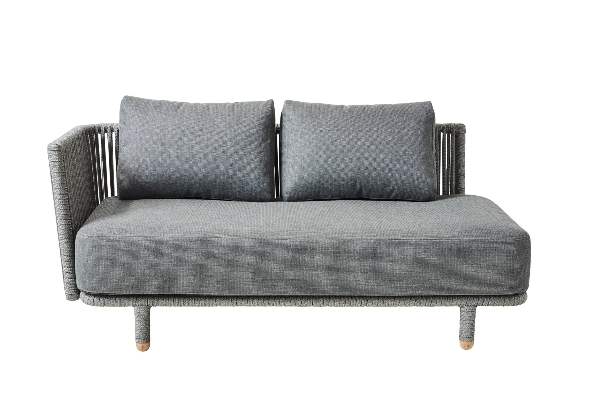 Picture of Moments 2-seater sofa, right module, incl. Grey cushion set, Cane-line AirTouch